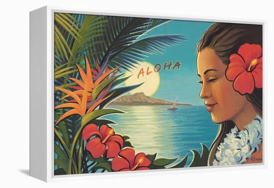 Aloha Moonrise-Kerne Erickson-Framed Stretched Canvas