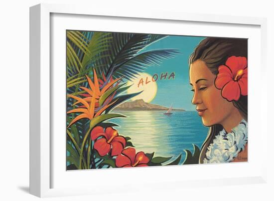 Aloha Moonrise-Kerne Erickson-Framed Premium Giclee Print