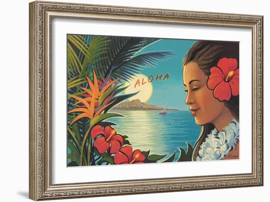 Aloha Moonrise-Kerne Erickson-Framed Art Print