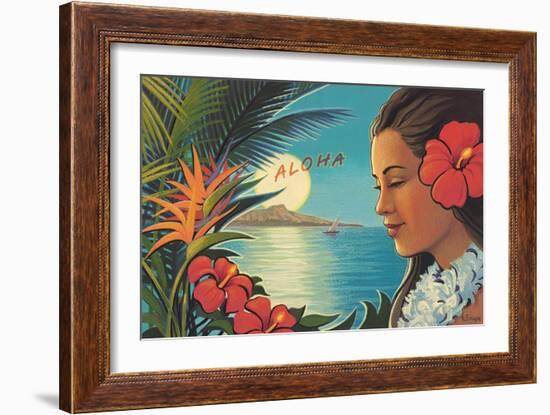 Aloha Moonrise-Kerne Erickson-Framed Art Print