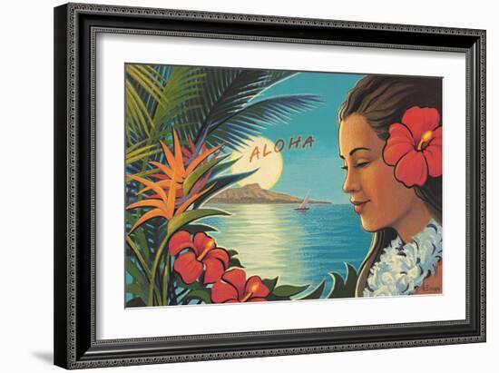 Aloha Moonrise-Kerne Erickson-Framed Art Print