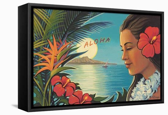 Aloha Moonrise-Kerne Erickson-Framed Stretched Canvas