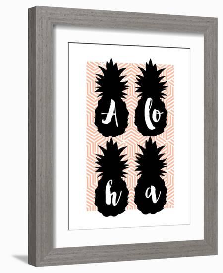 Aloha Pineapples Peach-Bella Dos Santos-Framed Art Print