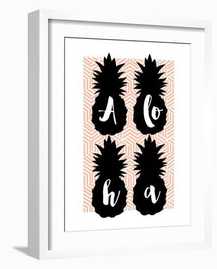 Aloha Pineapples Peach-Bella Dos Santos-Framed Art Print