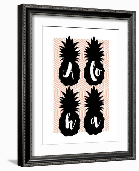 Aloha Pineapples Peach-Bella Dos Santos-Framed Art Print