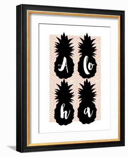 Aloha Pineapples Peach-Bella Dos Santos-Framed Art Print