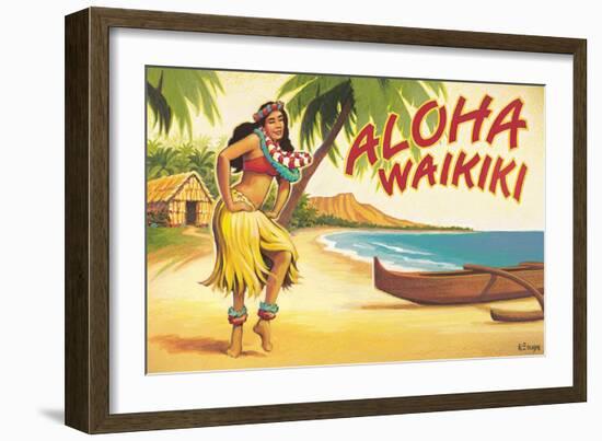 Aloha Waikiki-Kerne Erickson-Framed Art Print