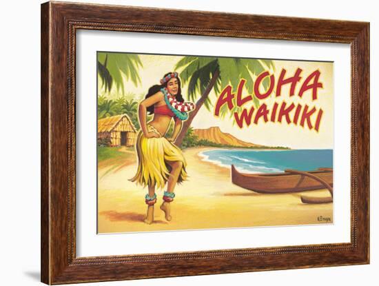 Aloha Waikiki-Kerne Erickson-Framed Art Print