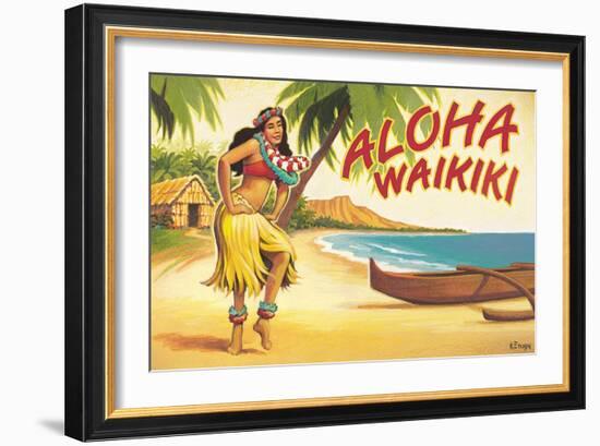 Aloha Waikiki-Kerne Erickson-Framed Art Print