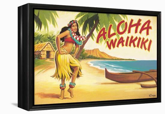 Aloha Waikiki-Kerne Erickson-Framed Stretched Canvas
