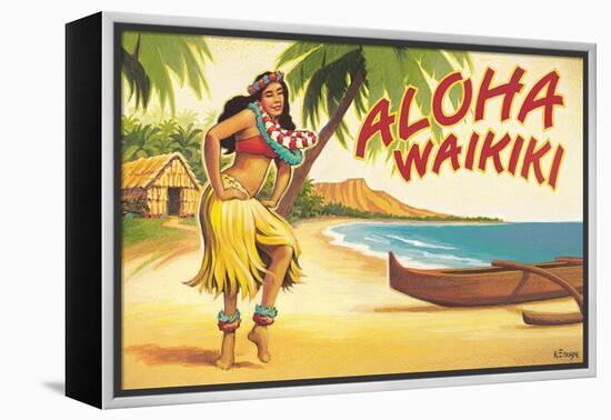 Aloha Waikiki-Kerne Erickson-Framed Stretched Canvas