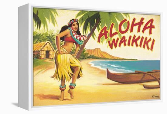 Aloha Waikiki-Kerne Erickson-Framed Stretched Canvas