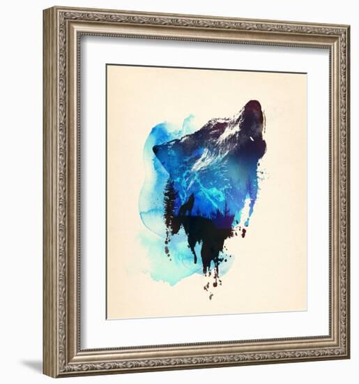 Alone As a Wolf-Robert Farkas-Framed Art Print