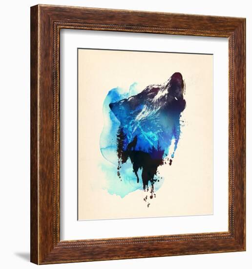 Alone As a Wolf-Robert Farkas-Framed Art Print