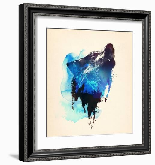 Alone As a Wolf-Robert Farkas-Framed Art Print