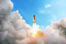 Space Shuttle Taking off on a Mission. Spaceship Flying in the Sky-Alones-Photographic Print