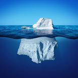 Underwater View of Iceberg with Beautiful Transparent Sea on Background-Alones-Stretched Canvas