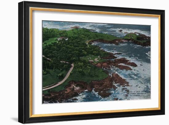 Along 17 Mile Drive on Monterey Peninsula - Monterey, CA-Lantern Press-Framed Art Print