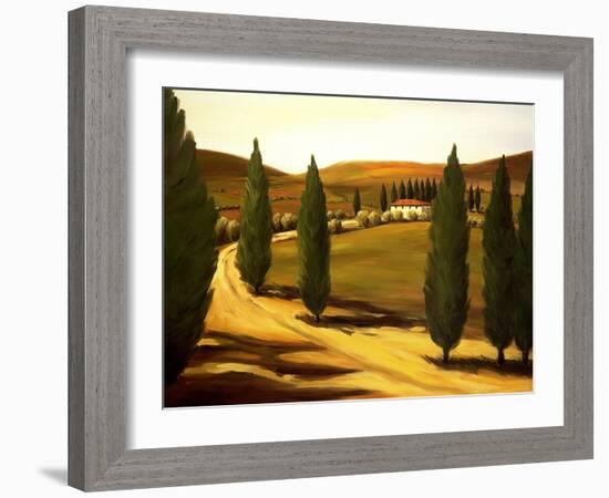 Along a Tuscan Road-Tim Howe-Framed Giclee Print