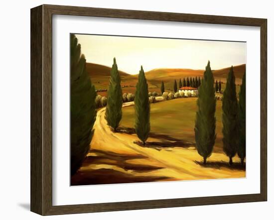 Along a Tuscan Road-Tim Howe-Framed Giclee Print