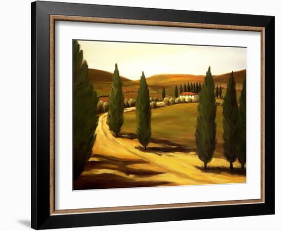 Along a Tuscan Road-Tim Howe-Framed Giclee Print