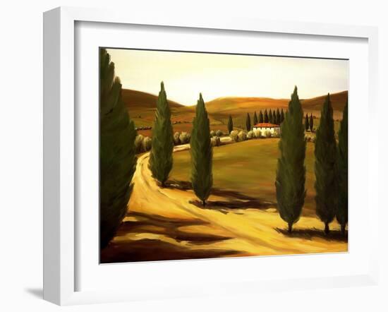 Along a Tuscan Road-Tim Howe-Framed Giclee Print