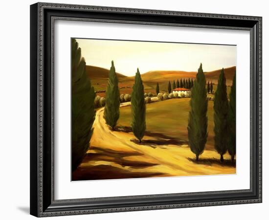 Along a Tuscan Road-Tim Howe-Framed Giclee Print