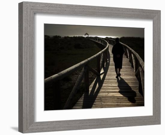 Along a Wooden Track During a Walk to the Beach in Village of Zahara De Los Atunes, Southern Spain-null-Framed Photographic Print