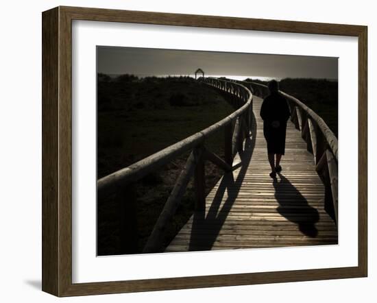 Along a Wooden Track During a Walk to the Beach in Village of Zahara De Los Atunes, Southern Spain-null-Framed Photographic Print