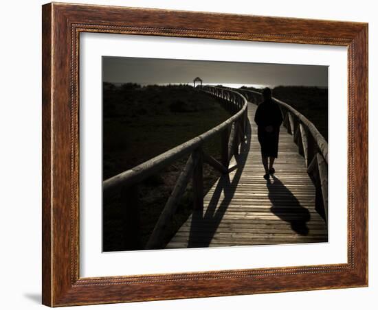 Along a Wooden Track During a Walk to the Beach in Village of Zahara De Los Atunes, Southern Spain-null-Framed Photographic Print