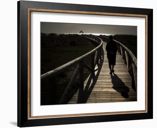 Along a Wooden Track During a Walk to the Beach in Village of Zahara De Los Atunes, Southern Spain-null-Framed Photographic Print