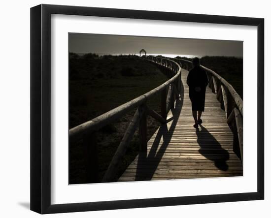 Along a Wooden Track During a Walk to the Beach in Village of Zahara De Los Atunes, Southern Spain-null-Framed Photographic Print