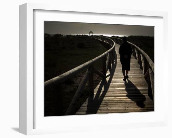 Along a Wooden Track During a Walk to the Beach in Village of Zahara De Los Atunes, Southern Spain-null-Framed Photographic Print