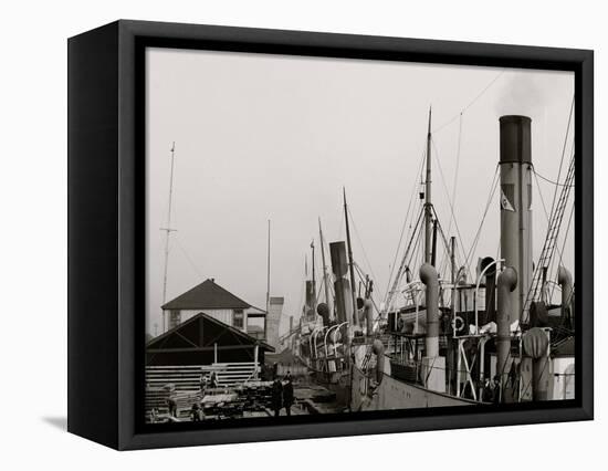Along the Docks, Mobile, Ala.-null-Framed Stretched Canvas