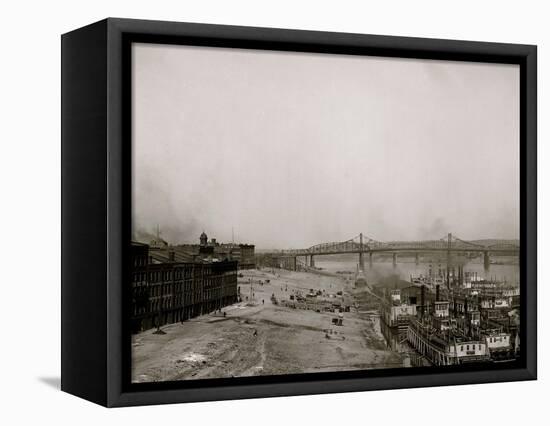 Along the Levee, Cincinnati, Ohio-null-Framed Stretched Canvas