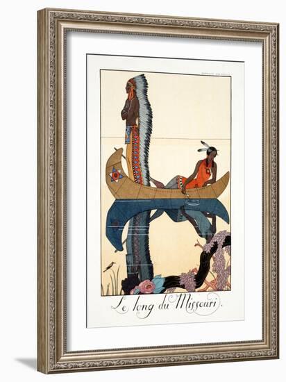 Along the Missouri, from 'Falbalas and Fanfreluches, Almanach des Modes Présentes, Passées et…-Georges Barbier-Framed Giclee Print