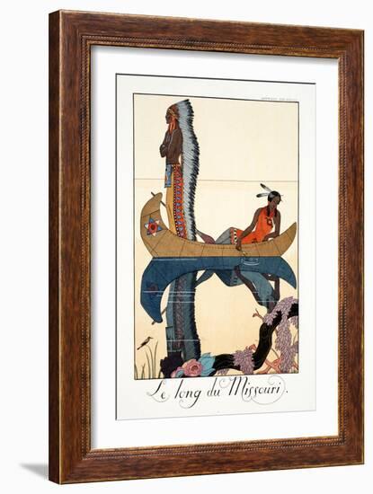 Along the Missouri, from 'Falbalas and Fanfreluches, Almanach des Modes Présentes, Passées et…-Georges Barbier-Framed Giclee Print