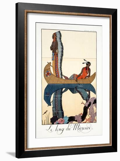 Along the Missouri, from 'Falbalas and Fanfreluches, Almanach des Modes Présentes, Passées et…-Georges Barbier-Framed Giclee Print