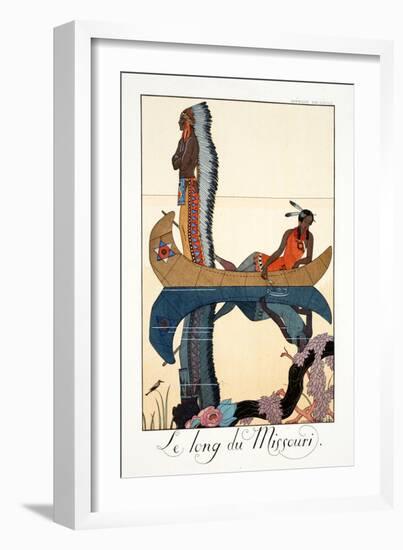 Along the Missouri, from 'Falbalas and Fanfreluches, Almanach des Modes Présentes, Passées et…-Georges Barbier-Framed Giclee Print