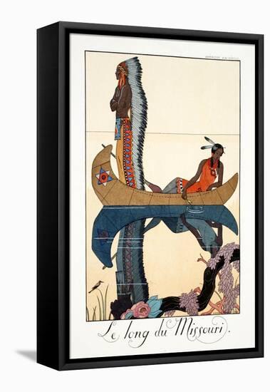 Along the Missouri, from 'Falbalas and Fanfreluches, Almanach des Modes Présentes, Passées et…-Georges Barbier-Framed Premier Image Canvas