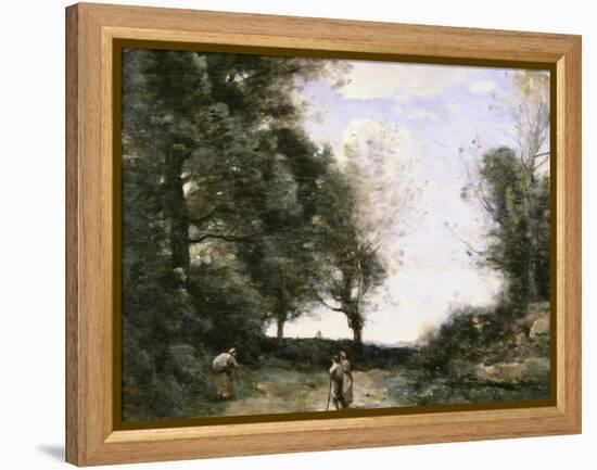 Along the Path-Jean-Baptiste-Camille Corot-Framed Premier Image Canvas