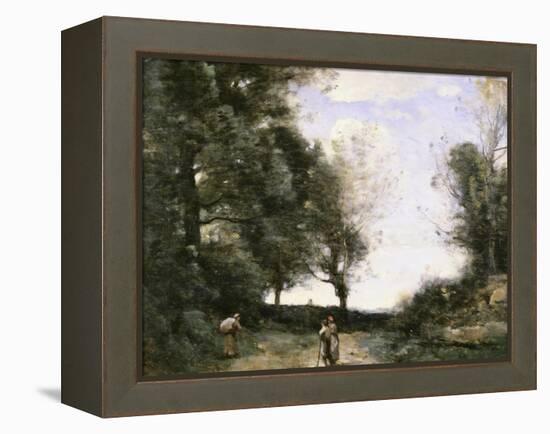 Along the Path-Jean-Baptiste-Camille Corot-Framed Premier Image Canvas