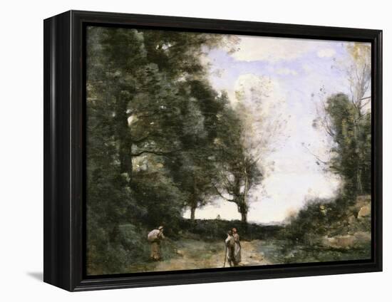 Along the Path-Jean-Baptiste-Camille Corot-Framed Premier Image Canvas