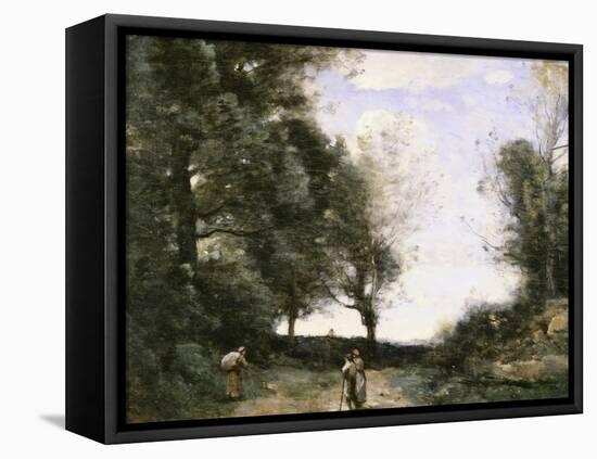 Along the Path-Jean-Baptiste-Camille Corot-Framed Premier Image Canvas