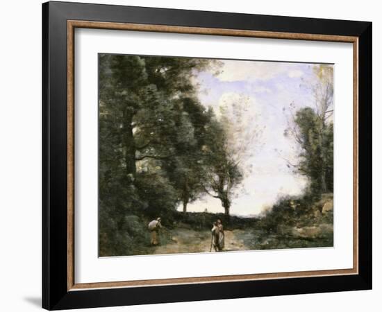 Along the Path-Jean-Baptiste-Camille Corot-Framed Giclee Print