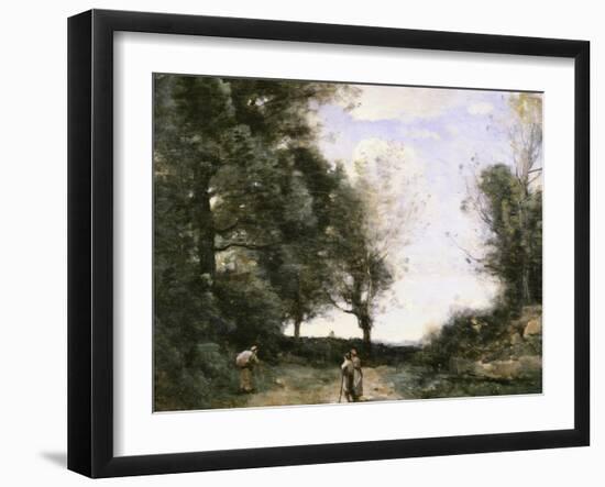 Along the Path-Jean-Baptiste-Camille Corot-Framed Giclee Print