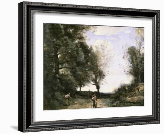 Along the Path-Jean-Baptiste-Camille Corot-Framed Giclee Print