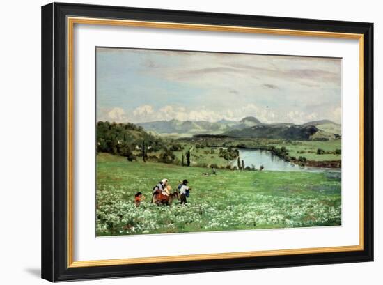 Along the Rhine Near Saeckingen, 1873-Hans Thoma-Framed Giclee Print