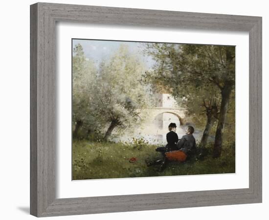 Along the River-Jules Frederic Ballavoine-Framed Giclee Print