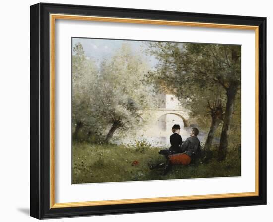 Along the River-Jules Frederic Ballavoine-Framed Giclee Print